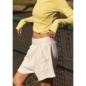 Free People FP Movement White All Star Sweat Shorts Womens Medium Baggy Slouchy